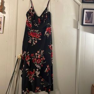 Beautiful rose ruffle mid length dress